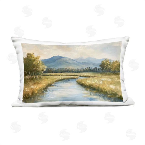 Stupell Industries Petal Prints Design | River Bend With Tall Grass Printed Throw Pillow