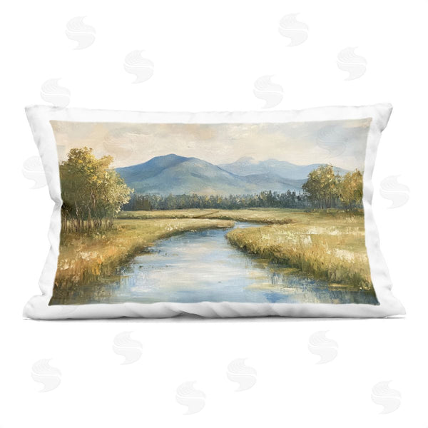 stupell industries Petal Prints Design | River Bend with Tall Grass Printed Throw Pillow