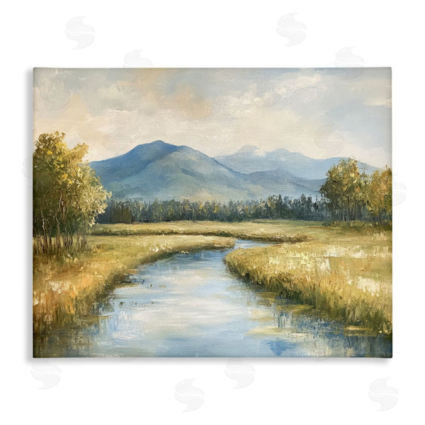 stupell industries Petal Prints Design | River Bend with Tall Grass