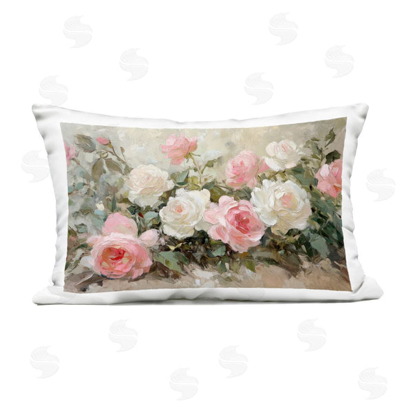 Stupell Industries Petal Prints Design | Rose Bouquets Pink And White Printed Throw Pillow