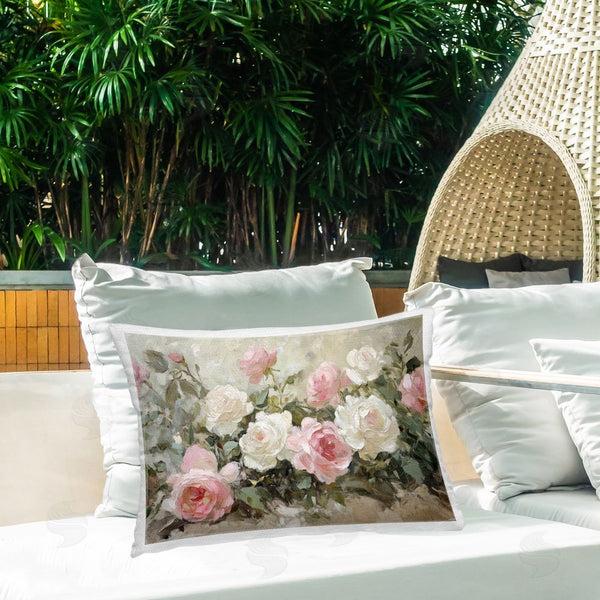 Stupell Industries Petal Prints Design | Rose Bouquets Pink And White Printed Throw Pillow