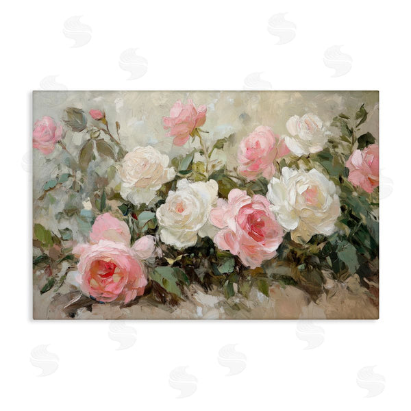 stupell industries Petal Prints Design | Rose Bouquets Pink and White Wall Art