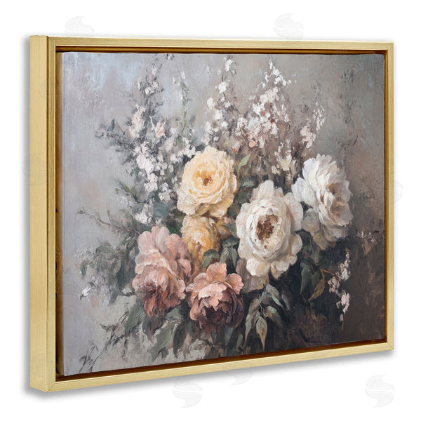 Stupell Industries Petal Prints Design | Roses & Peonies On Gray