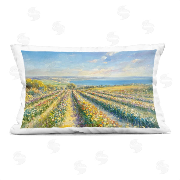 stupell industries Petal Prints Design | Rows Of Flowers Landscape Printed Throw Pillow