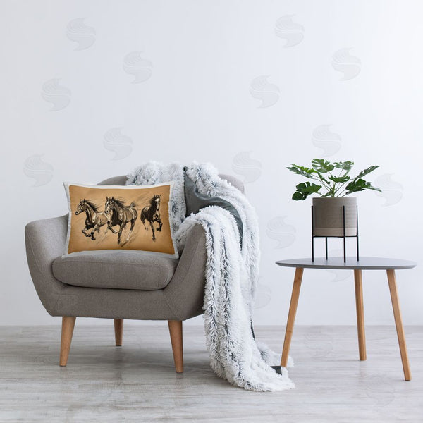 Stupell Industries Petal Prints Design | Running Free Horse Trio Printed Throw Pillow