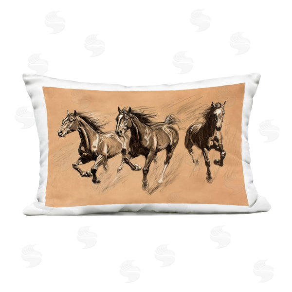 Stupell Industries Petal Prints Design | Running Free Horse Trio Printed Throw Pillow
