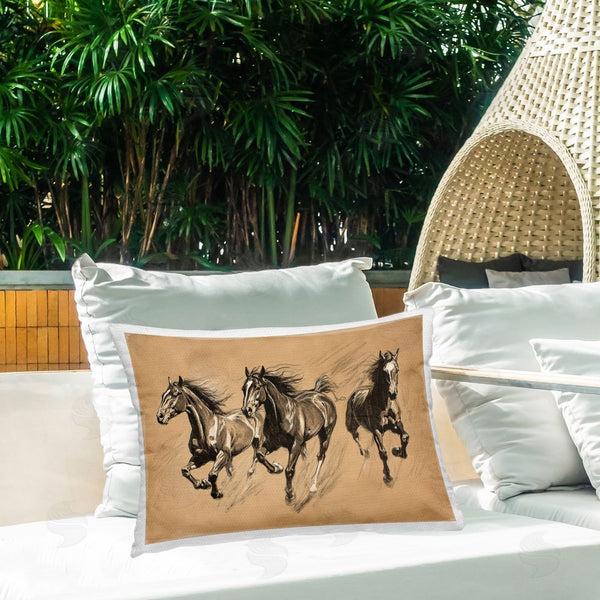 Stupell Industries Petal Prints Design | Running Free Horse Trio Printed Throw Pillow