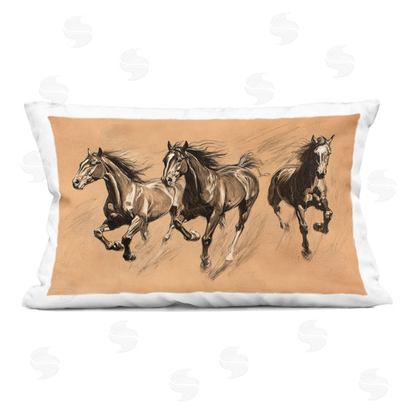 stupell industries Petal Prints Design | Running Free Horse Trio Printed Throw Pillow