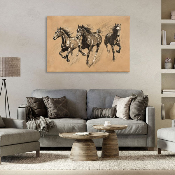 Stupell Industries Petal Prints Design | Running Free Horse Trio Wall Art