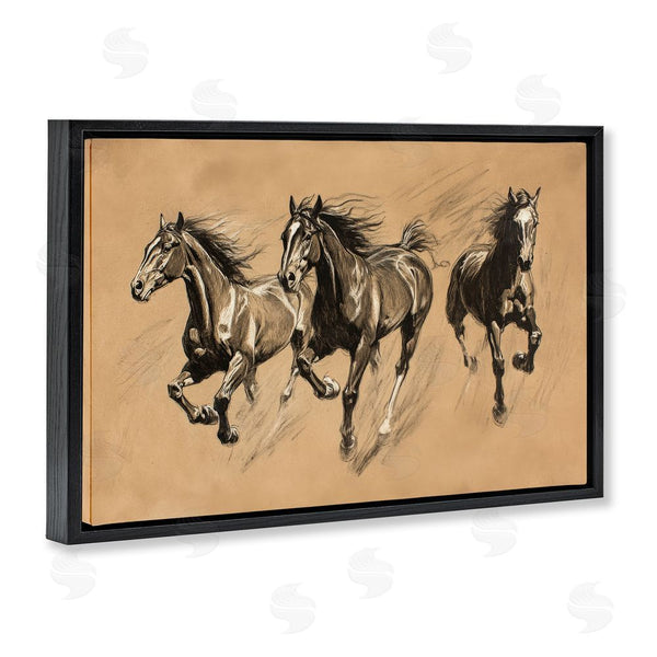 Stupell Industries Petal Prints Design | Running Free Horse Trio Wall Art