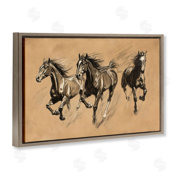 Stupell Industries Petal Prints Design | Running Free Horse Trio Wall Art