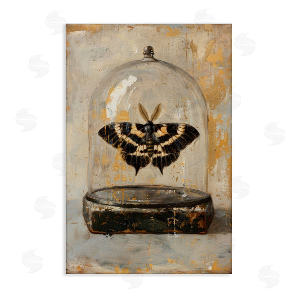 stupell industries Petal Prints Design | Rustic Moth in Glass Wall Art