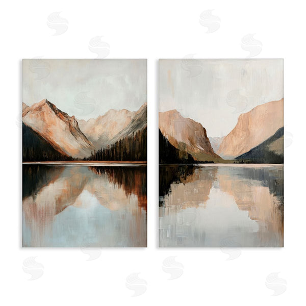 stupell industries Petal Prints Design | Rustic Mountain Reflection and Lakes Wall Art