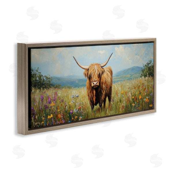 Stupell Industries Petal Prints Design | Shaggy Highland Cow