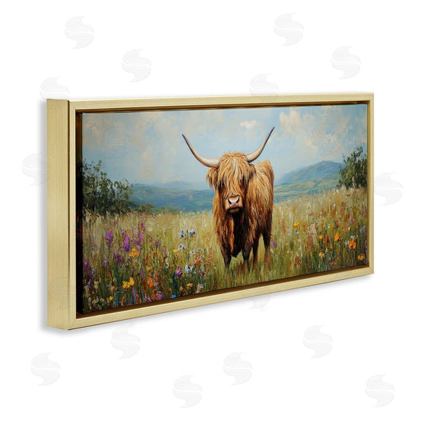 Stupell Industries Petal Prints Design | Shaggy Highland Cow