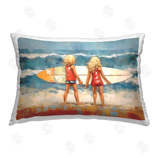 stupell industries Petal Prints Design | Siblings with Surfboard