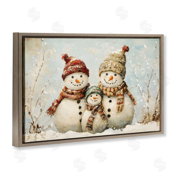 Stupell Industries Petal Prints Design | Snowman Family Of Three Wall Art