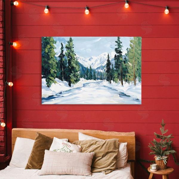 Stupell Industries Petal Prints Design | Snowy Tall Tree Pass Wall Art