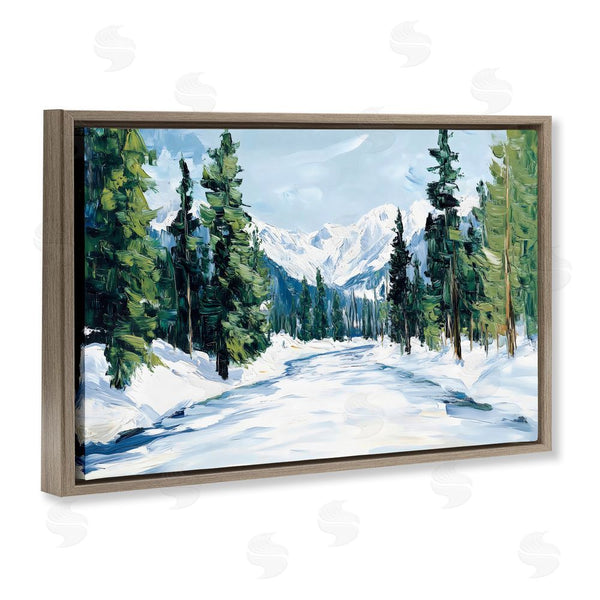Stupell Industries Petal Prints Design | Snowy Tall Tree Pass Wall Art