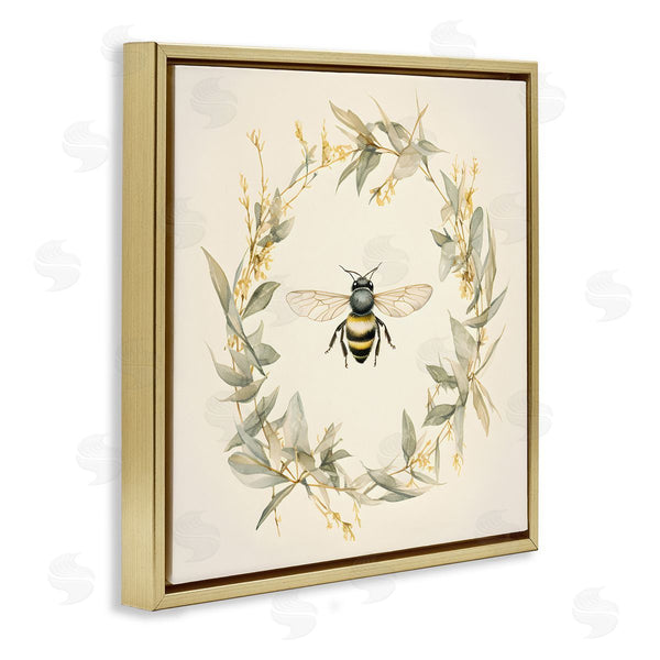 Stupell Industries Petal Prints Design | Soft Bee Wreath