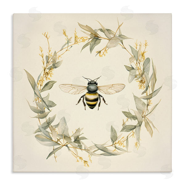 stupell industries Petal Prints Design | Soft Bee Wreath