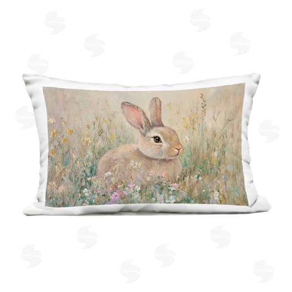 Stupell Industries Petal Prints Design | Soft Color Rabbit In Meadow Printed Throw Pillow