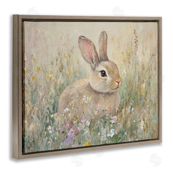 Stupell Industries Petal Prints Design | Soft Color Rabbit In Meadow Wall Art