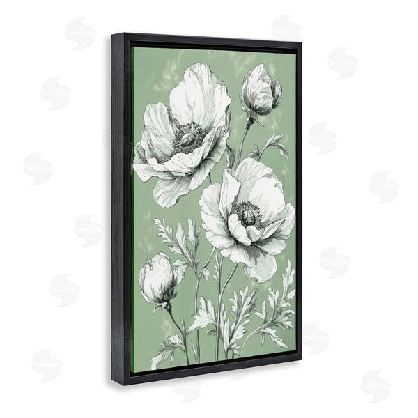 Stupell Industries Petal Prints Design | Soft Green Poppy Floral Wall Art