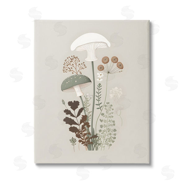 stupell industries Petal Prints Design | Soft Mushrooms on Grey Wall Art