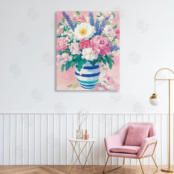 Stupell Industries Petal Prints Design | Springtime Joy Florals Over Pink Wall Art