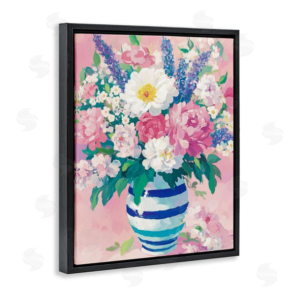 Stupell Industries Petal Prints Design | Springtime Joy Florals Over Pink Wall Art