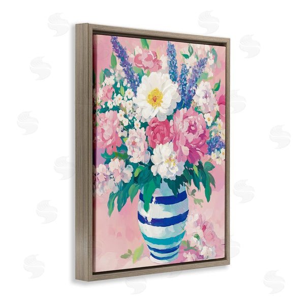 Stupell Industries Petal Prints Design | Springtime Joy Florals Over Pink Wall Art