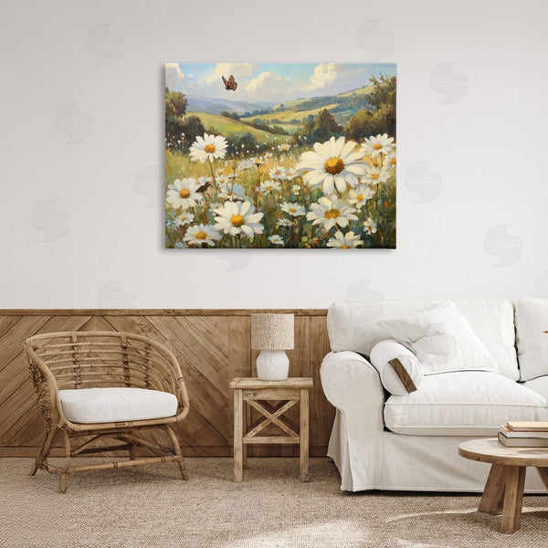 Stupell Industries Petal Prints Design | Summer Butterfly Daisy Field Wall Art