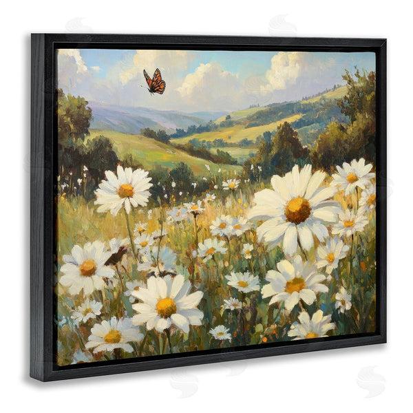 Stupell Industries Petal Prints Design | Summer Butterfly Daisy Field Wall Art