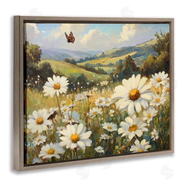 Stupell Industries Petal Prints Design | Summer Butterfly Daisy Field Wall Art