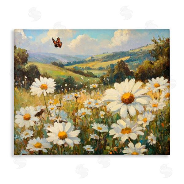 stupell industries Petal Prints Design | Summer Butterfly Daisy Field Wall Art