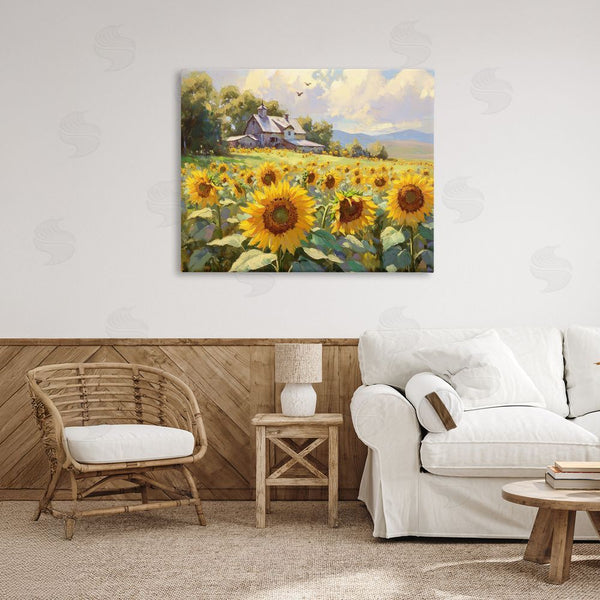 Stupell Industries Petal Prints Design | Sunflower Church Floral Field Wall Art