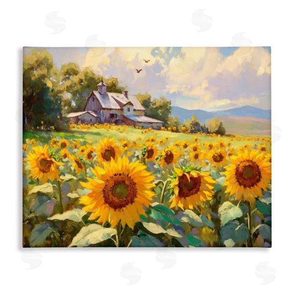 stupell industries Petal Prints Design | Sunflower Church Floral Field Wall Art
