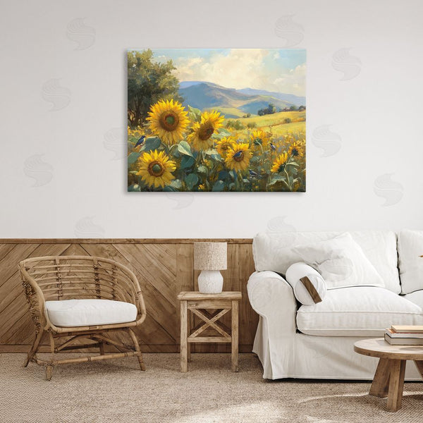 Stupell Industries Petal Prints Design | Sunflower Dream Distant Mountains Wall Art