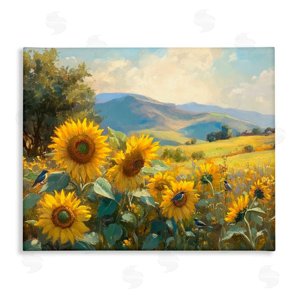 stupell industries Petal Prints Design | Sunflower Dream Distant Mountains Wall Art