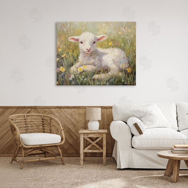 Stupell Industries Petal Prints Design | Sunlight Lamb In Flowers Wall Art