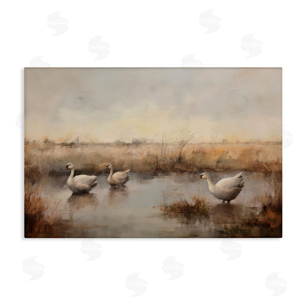stupell industries Petal Prints Design | Swan Family Rural Pond Wall Art