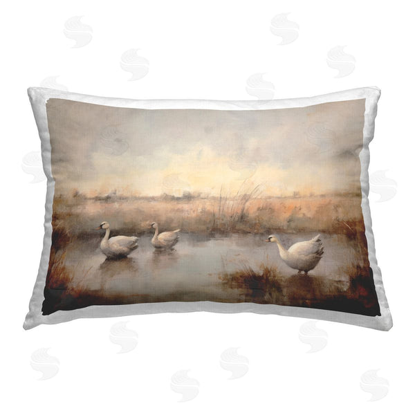 stupell industries Petal Prints Design | Swan Family Rural Pond