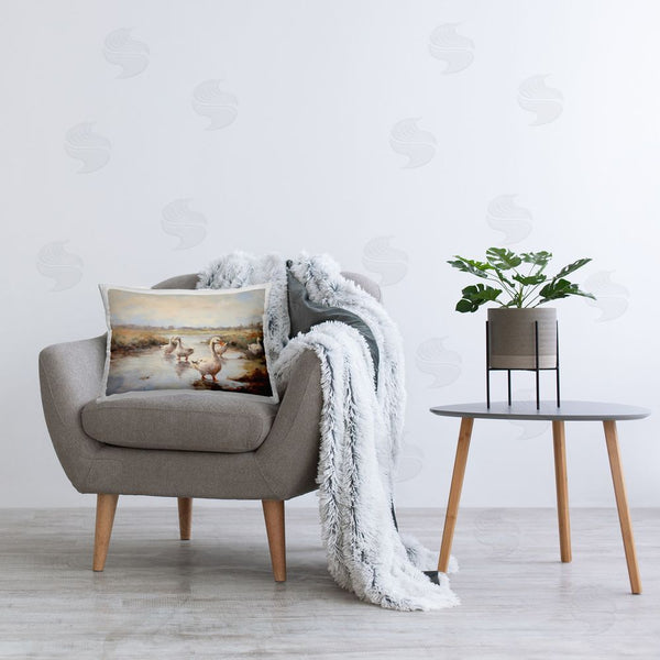 Stupell Industries Petal Prints Design | Swan Family Traditional Pond