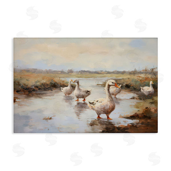 stupell industries Petal Prints Design | Swan Family Traditional Pond Wall Art