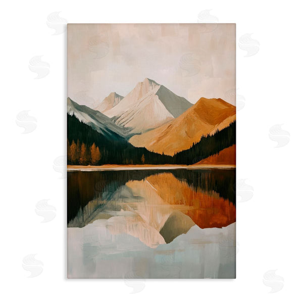 stupell industries Petal Prints Design | Terracotta Reflection Abstract Mountains Wall Art