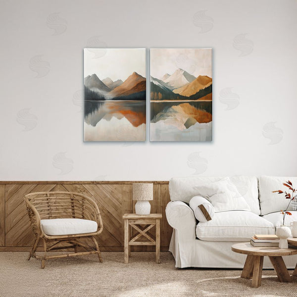 Stupell Industries Petal Prints Design | Terracotta Reflections Mountains And Lake Wall Art