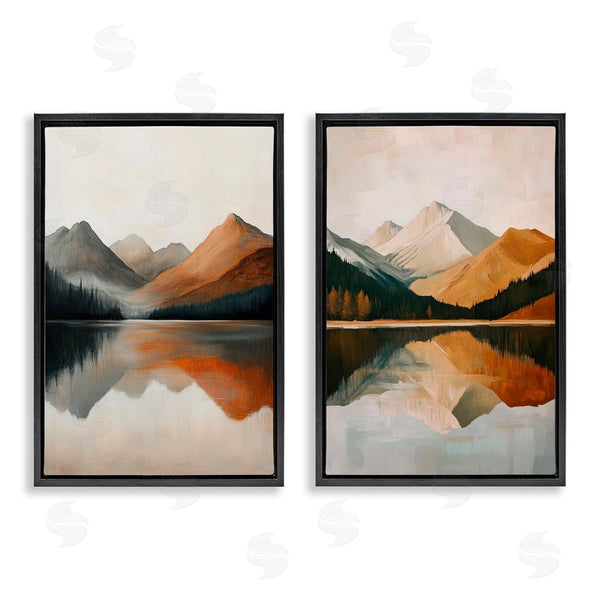 Stupell Industries Petal Prints Design | Terracotta Reflections Mountains And Lake Wall Art