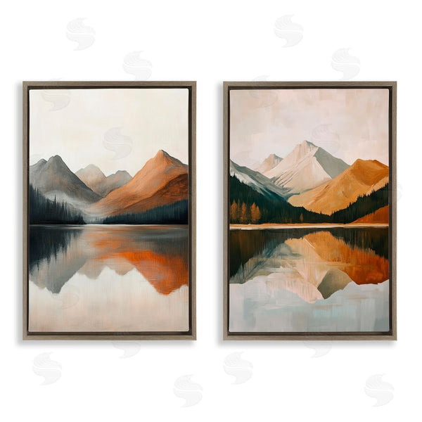 Stupell Industries Petal Prints Design | Terracotta Reflections Mountains And Lake Wall Art