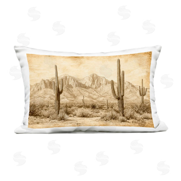 Stupell Industries Petal Prints Design | The Desert Sepia Landscape Printed Throw Pillow